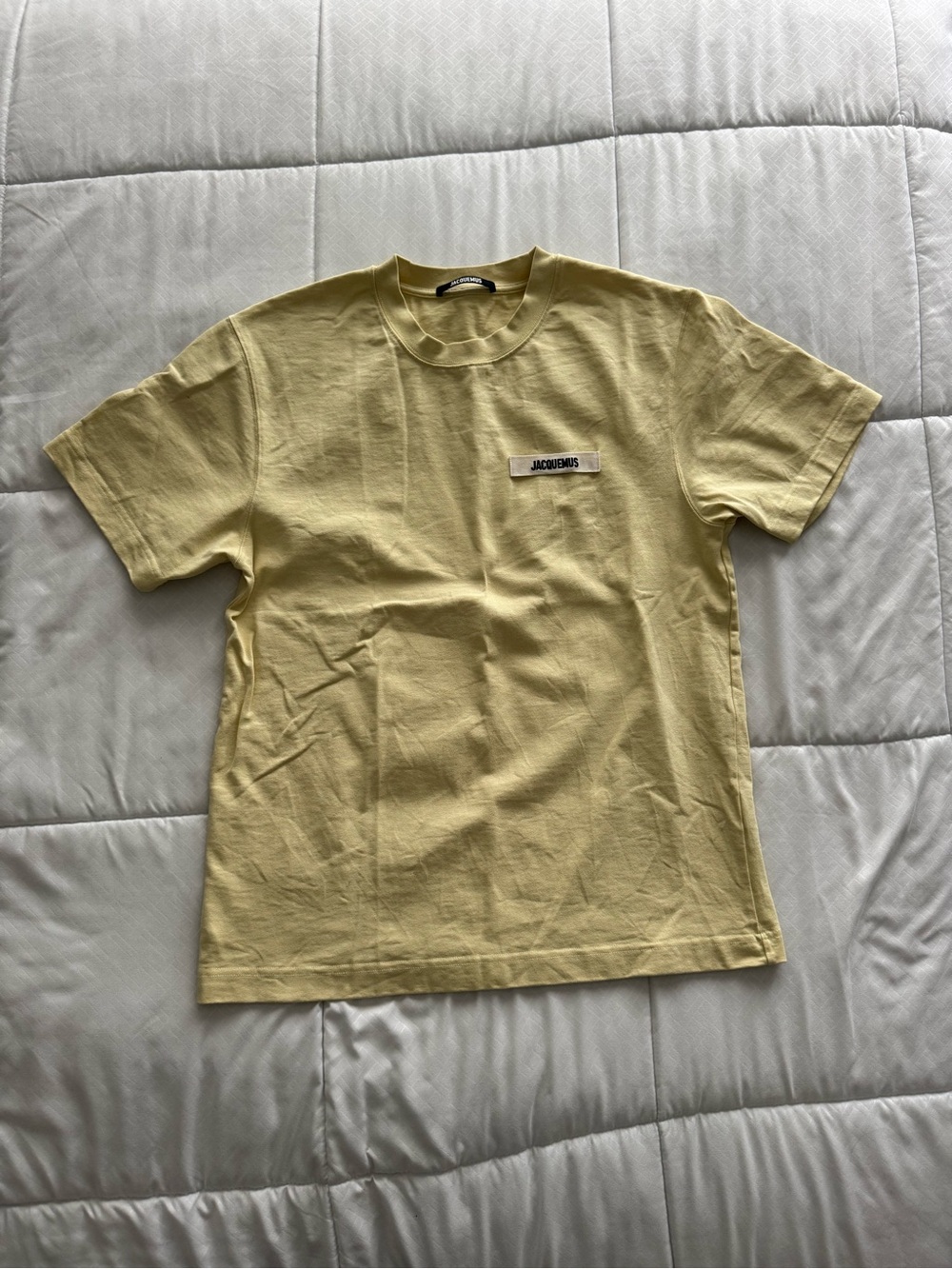 Jacquemus Men's Short Sleeve Tee in Light Yellow